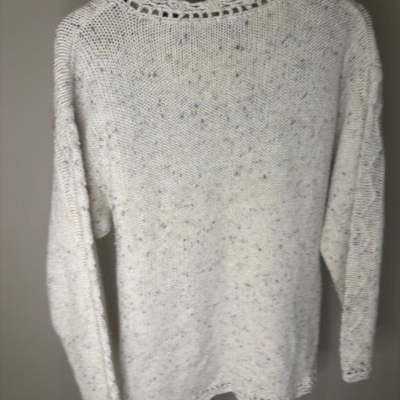 Vintage Weekend Edition Cable Knit Floral Sweater Cottagecore Embroidered Small - Picture 8 of 8